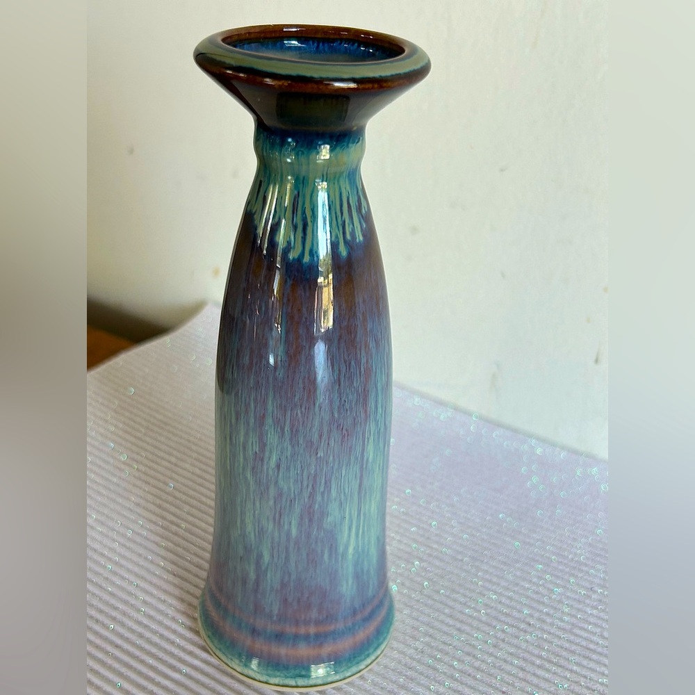 VINTAGE BILL CAMPBELL POTTERY GLAZED SMALL VASE